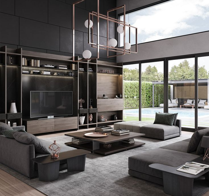 nội thất phong cách hiện đại màu đen