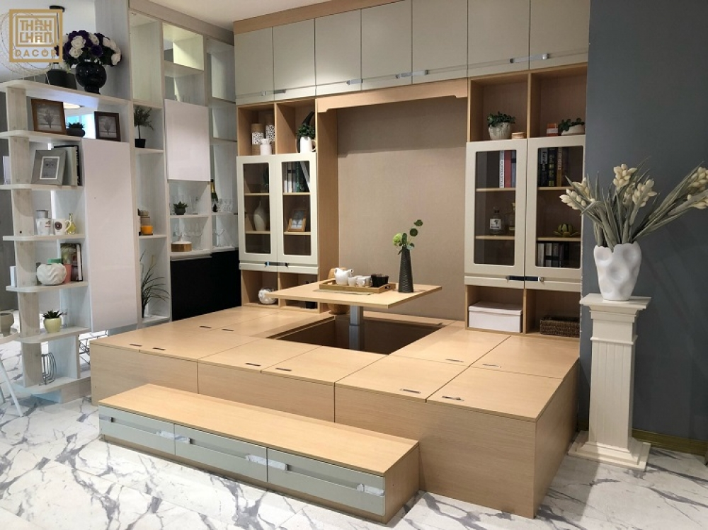 giường kết hợp với bàn uống nước