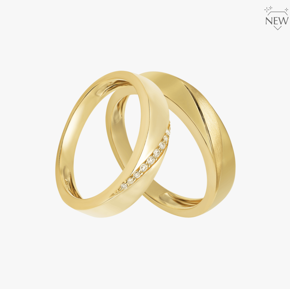 Cặp nhẫn cưới vàng 24K PNJ Trầu Cau cho cặp đôi sắp cưới