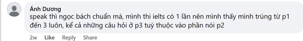 phản hồi của trung tâm Ielts uy tín tại hà nội - Ngoc Bach ielt